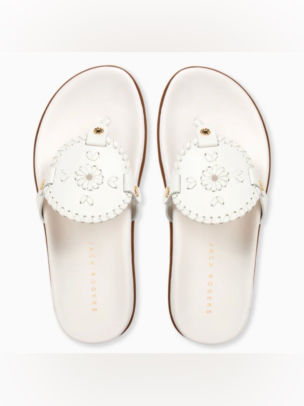 JACK ROGERS Collins Leather Sandals | Sz. 9M | White | NWB - Picture 2 of 9